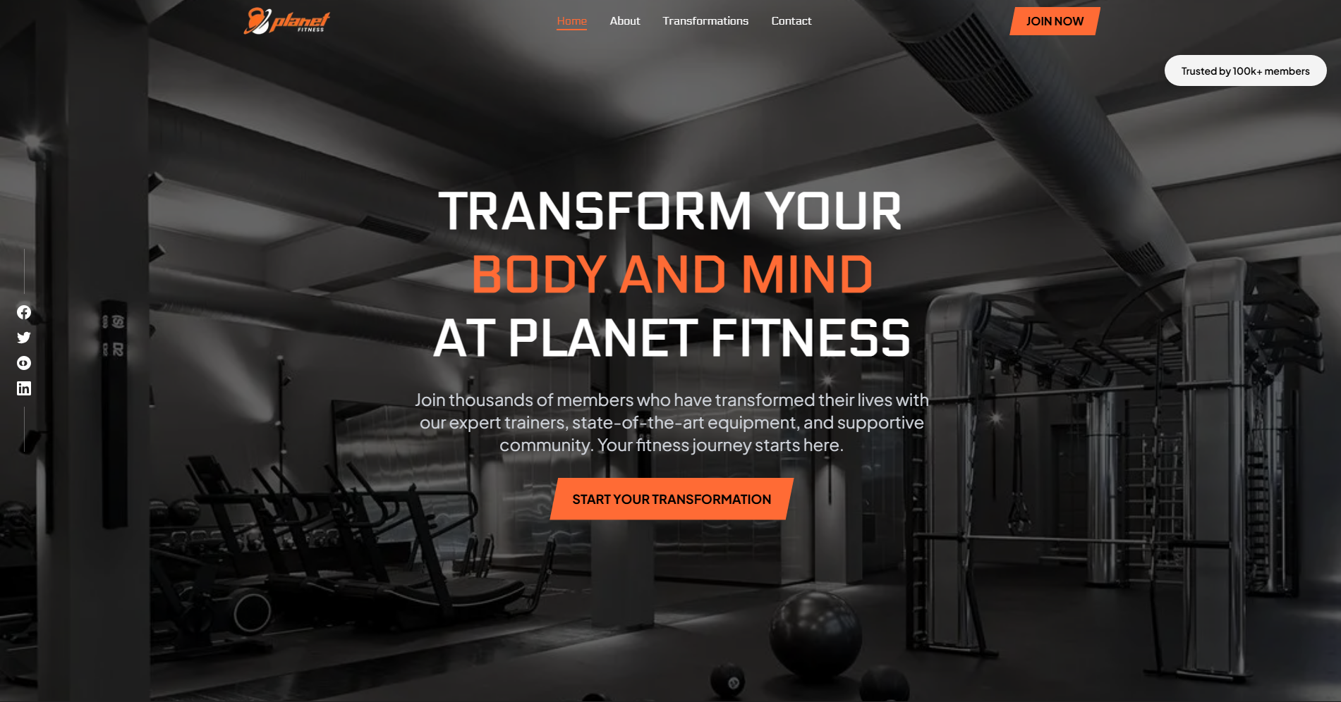 Brochure Website for Gym